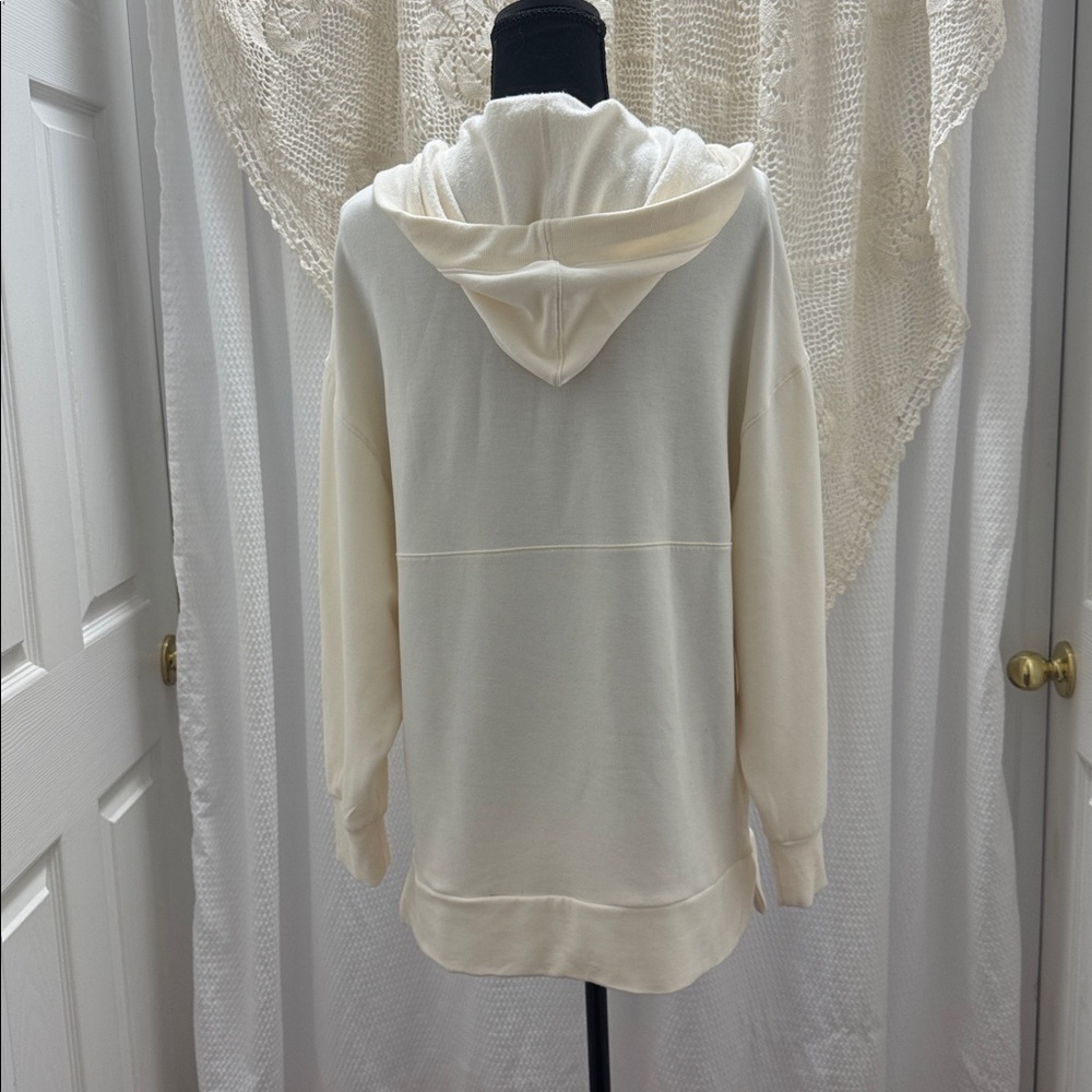 Old Navy Live-In French Terry Cream Hooded Pullover - Picture 6 of 8
